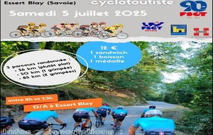 RENCONTRE NATIONALE CYCLOTOURISTE 2025 à ESSERTS BLAY (SAVOIE)