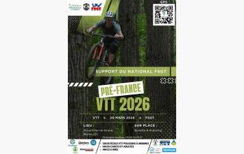 29 MARS EPREUVE SUPPORT DU NATIONAL VTT 2026 à MOURMELON LE GRAND (51)